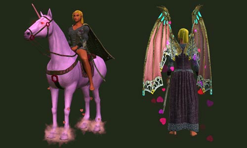 EverQuest 2 - Pinkfarbenes Einhorn und Liebesflattern zum Erollisi-Tag