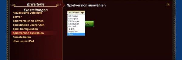 EverQuest 2 - Betaserver im Launchpad einstellen