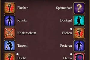 EverQuest 2 - Fenster zum Abruf der verschiedenen Emotes